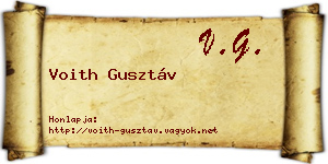 Voith Gusztáv névjegykártya